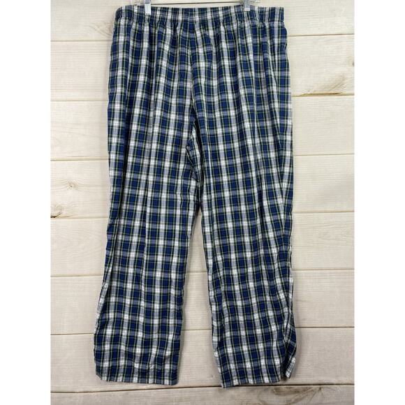 Brooks Brothers Pajamas Set Mens XL Blue Green Plaid All Cotton Pocket Button Up - Picture 5 of 11